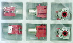 Red, single horizontal PC mounting RCA Jack