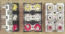Red/Wite/Yellow, double stacked triple horizontal PC mounting RCA Jack, CLICK for bigger PIC!