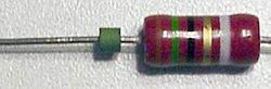 Bead on a 2W resistor, showing good lead clearance
