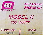 Ohmite Model K, 1K0