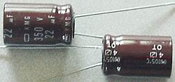22uF/350V KMG 105C Electrolytics