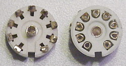 9 pin Ceramic PC mounting sockets with center post