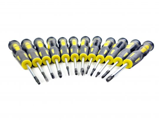 Set of 12 small screwdrivers 